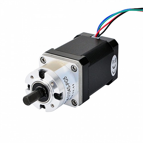 Nema 17 Stepper Motor Bipolar L=60mm w/ Gear Ratio 5:1 Planetary Gearbox - 17HS24-2104S-PG5 | StepperOnline AU