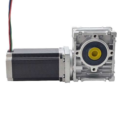 Nema 23 Stepper Motor L=113mm Gear Ratio 20:1 Worm Gearbox NMRV30 Worm Gear Speed Reducer - 23HS45-4204S-RV30-G20 | StepperOnline AU