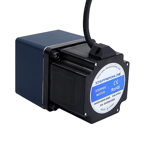 Nema 34 Stepper Motor L=76mm Gear Ratio 20:1 Spur Gearbox - 34HS30-5604S-SG20 | StepperOnline AU