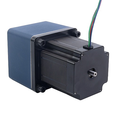 Nema 34 Stepper Bipolar L=97mm w/ Rear Shaft & Gear Ratio 20:1 Spur Gearbox - 34HS38-4004D-SG20 | StepperOnline AU