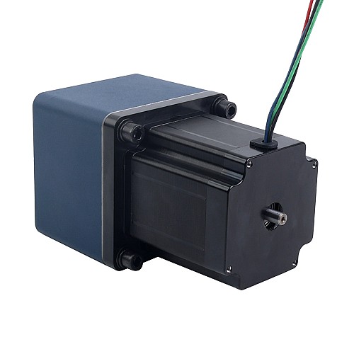 Nema 34 Stepper Bipolar L=97mm w/ Rear Shaft & Gear Ratio 9:1 Spur Gearbox - 34HS38-4004D-SG9 | StepperOnline AU