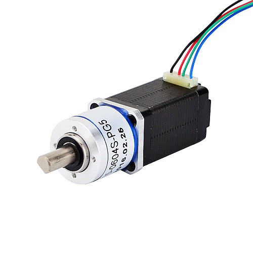 Nema 8 Stepper Motor Bipolar L=38mm w/ Gear Ratio 5:1 Planetary Gearbox - 8HS15-0604S-PG5 | StepperOnline AU