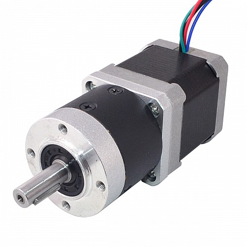 Nema 17 Stepper Motor L=48mm Gear Ratio 10:1 High Precision Planetary Gearbox - 17HS19-1684S-HG10 | StepperOnline AU