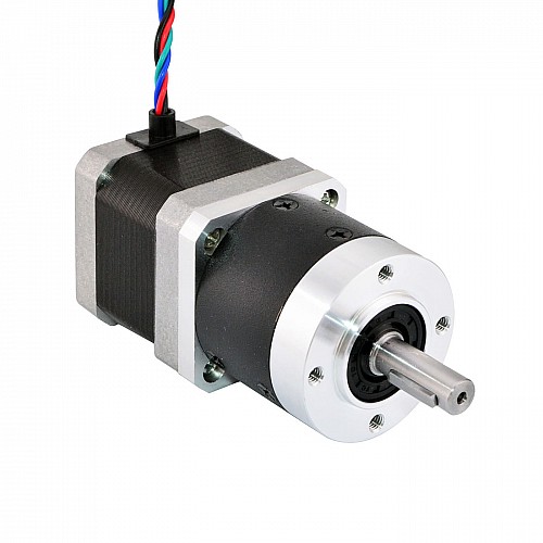 Nema 17 Stepper Motor L=39mm Gear Ratio 5:1 High Precision Planetary Gearbox - 17HS15-1684S-HG5 | StepperOnline AU