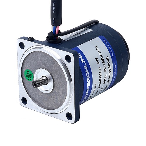 6W 110VAC 60Hz 18-310RPM 0.15Nm(21.24oz.in) Flange 60mm Spur Gearbox Single-phase AC Variable Speed Motor - 2IK6RGN-A/2GN5K | StepperOnline AU