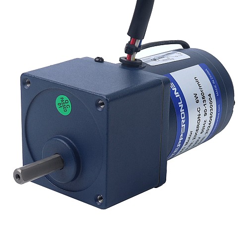 6W 110VAC 60Hz 18-310RPM 0.15Nm(21.24oz.in) Flange 60mm Spur Gearbox Single-phase AC Variable Speed Motor - 2IK6RGN-A/2GN5K | StepperOnline AU