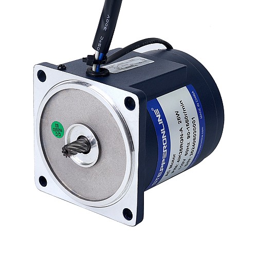 25W 110VAC 60Hz 30-516.67RPM 0.36Nm(50.98oz.in) Flange 80mm Spur Gearbox Single-phase AC Variable Speed Motor - 4IK25RGN-A/4GN3K | StepperOnline AU