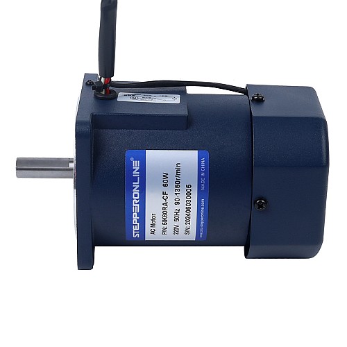 60W 220VAC 50Hz 90-1350RPM 0.45Nm(63.72oz.in) Flange 90mm Single-phase AC Variable Speed Motor - 5IK60RA-CF | StepperOnline AU