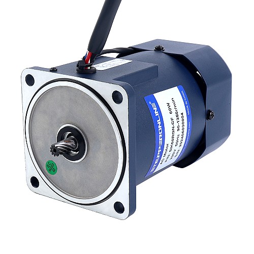 60W 220VAC 50Hz 0.45-6.75RPM 10.00Nm(1416.12oz.in) Flange 90mm Spur Gearbox Single-phase AC Variable Speed Motor - 5IK60RGN-CF/5GN200K | StepperOnline AU