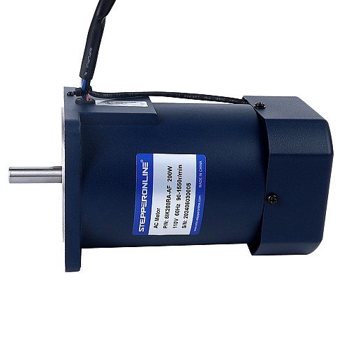 200W 110VAC 60Hz 90-1550RPM 1.20Nm(169.93oz.in) Flange 104mm Single-phase AC Variable Speed Motor - 6IK200RA-AF | StepperOnline AU