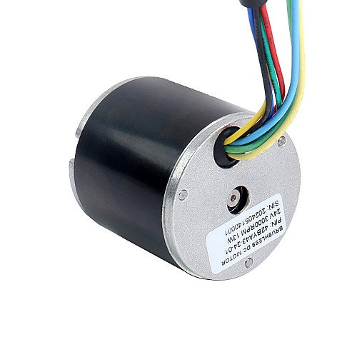 24V 3000RPM 0.04Nm 13W 1.00A Φ42x43mm Brushless DC Motor - 42BYA43-24-01 | StepperOnline AU