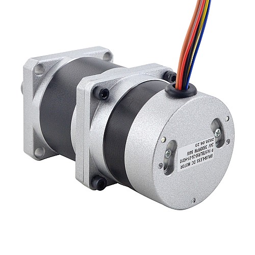 24V 84W 350RPM Geared Brushless DC Motor 1.89Nm(267.65oz.in) 10:1 High Precision Gearbox - 57BLR50-24-01-HG10 | StepperOnline AU