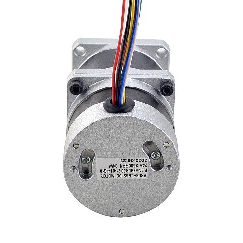 24V 84W 350RPM Geared Brushless DC Motor 1.89Nm(267.65oz.in) 10:1 High Precision Gearbox - 57BLR50-24-01-HG10 | StepperOnline AU