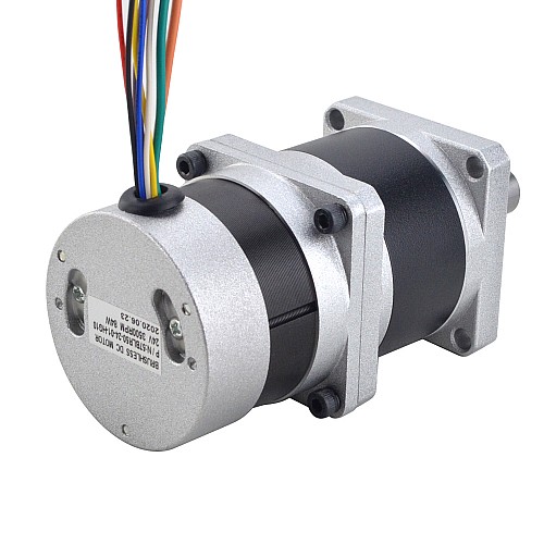 24V 84W 350RPM Geared Brushless DC Motor 1.89Nm(267.65oz.in) 10:1 High Precision Gearbox - 57BLR50-24-01-HG10 | StepperOnline AU