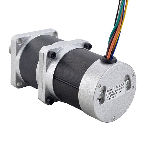 24V 172W 350RPM Geared Brushless DC Motor 4.00Nm(566.45oz.in) 10:1 High Precision Gearbox - 57BLR70-24-02-HG10 | StepperOnline AU