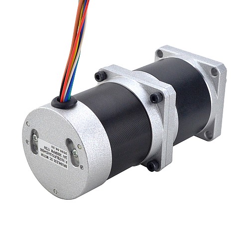 24V 172W 70RPM Geared Brushless DC Motor 17.63Nm(2496.61oz.in) 50:1 High Precision Gearbox - 57BLR70-24-02-HG50 | StepperOnline AU