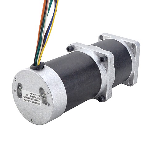 24V 220W 70RPM Geared Brushless DC Motor 20.00Nm(2832.23oz.in) 50:1 High Precision Gearbox - 57BLR90-24-01-HG50 | StepperOnline AU