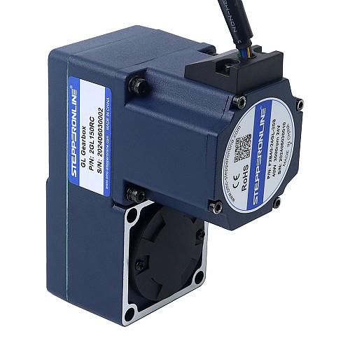 24V 40W 20RPM 13.00Nm(1840.95oz.in) 150:1 Geared Brushless DC Motor w/ Parallel Hollow Shaft Gearbox - F2B40-24GL-30S/2GL150RC | StepperOnline AU