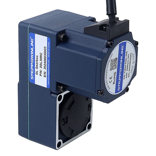 24V 40W 100RPM 2.80Nm(396.51oz.in) 30:1 Geared Brushless DC Motor w/ Parallel Hollow Shaft Gearbox - F2B40-24GL-30S/2GL30RC | StepperOnline AU