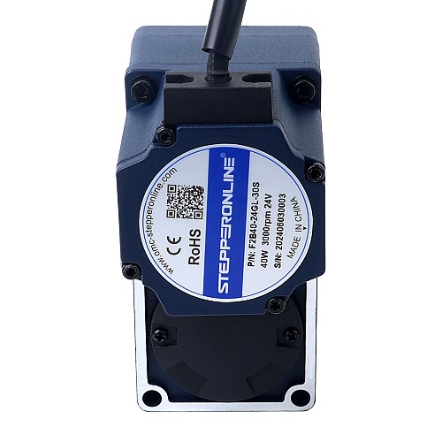24V 40W 100RPM 2.80Nm(396.51oz.in) 30:1 Geared Brushless DC Motor w/ Parallel Hollow Shaft Gearbox - F2B40-24GL-30S/2GL30RC | StepperOnline AU