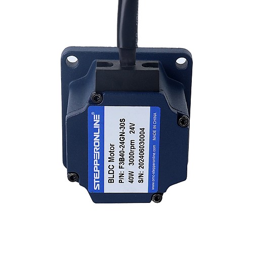 24V 40W 60RPM Geared Brushless DC Motor 4.65Nm(658.49oz.in) 50:1 Spur Gearbox - F3B40-24GN-30S/3GN50K | StepperOnline AU