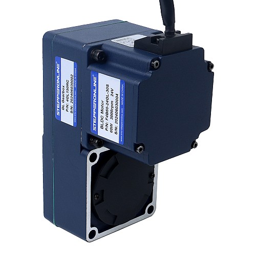 24V 60W 20RPM 21.00Nm(2973.84oz.in) 150:1 Geared Brushless DC Motor w/ Parallel Hollow Shaft Gearbox - F4B60-24GL-30S/4GL150RC | StepperOnline AU