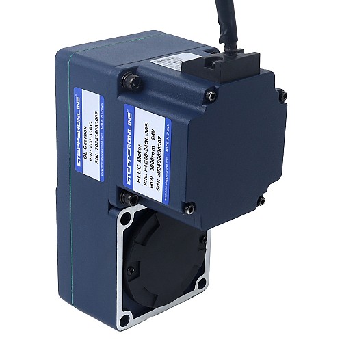 24V 60W 100RPM 4.20Nm(594.77oz.in) 30:1 Geared Brushless DC Motor w/ Parallel Hollow Shaft Gearbox - F4B60-24GL-30S/4GL30RC | StepperOnline AU