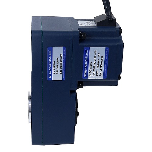 24V 150W 20RPM 50.00Nm(7080.58oz.in) 150:1 Geared Brushless DC Motor w/ Parallel Hollow Shaft Gearbox - F55B150-24GL-30S/5GL150RC | StepperOnline AU
