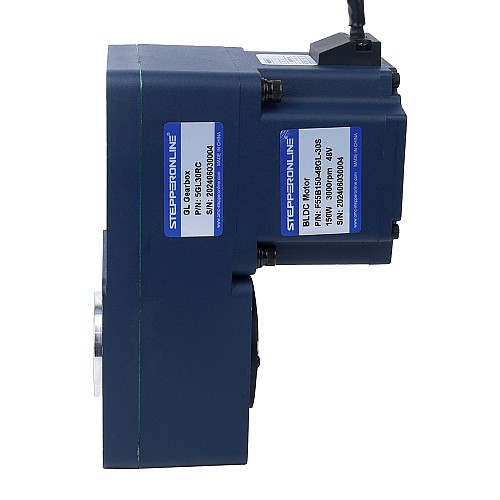 48V 150W 100RPM 10.50Nm(1486.92oz.in) 30:1 Geared Brushless DC Motor w/ Parallel Hollow Shaft Gearbox - F55B150-48GL-30S/5GL30RC | StepperOnline AU