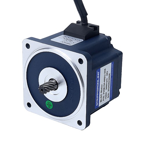 48V 150W 30RPM Geared Brushless DC Motor 20.00Nm(2832.24oz.in) 100:1 Spur Gearbox - F55B150-48GU-30S/5GU100KB | StepperOnline AU