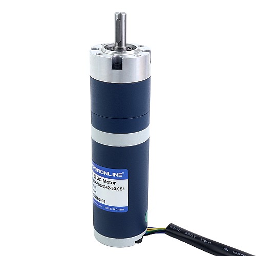 24V 30W 59RPM Geared Brushless DC Motor 3.50Nm(495.64oz.in) 50.9:1 Planetary Gearbox - M42B30-24P-30S/G42-50.9S1 | StepperOnline AU