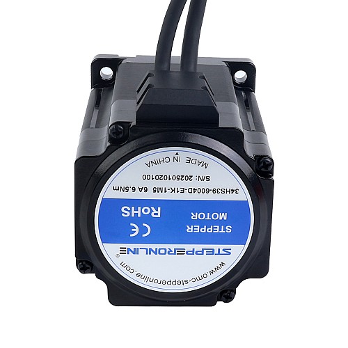 S Series Nema 34 Closed Loop Stepper Motor 6.50Nm(920.48oz.in) Encoder 1000PPR(4000CPR) - 34HS39-6004D-E1K-1M5 | StepperOnline AU