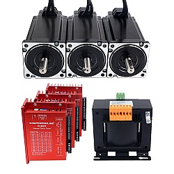 YS Series 3 Axis Closed Loop Stepper CNC Kit 12.0Nm(1699.34oz.in) Nema 34 Motor w/ 1.5m Cables & AC Transformer