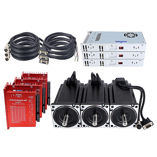 YS Series 3 Axis 12.00Nm(1699.34oz.in) Nema 34 Closed Loop Stepper Kit w/ Power Supply - 3-CLYS120 | StepperOnline AU