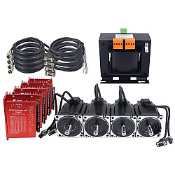 YS Series 4 Axis Closed Loop Stepper CNC Kit 6.50Nm(920.48oz.in) Nema 34 Motor w/ 2.0m Cables & AC Transformer