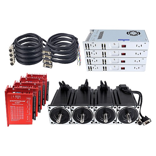 YS Series 4 Axis 12.00Nm(1699.34oz.in) Nema 34 Closed Loop Stepper Kit w/ Power Supply - 4-CLYS120 | StepperOnline AU