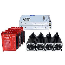 YS Series 4 Axis Closed Loop Stepper CNC Kit 3.00Nm(424.83oz.in) Nema 23 Motor w/ 1.5m Cables & Power Supply