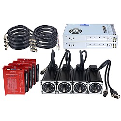 YS Series 4 Axis Closed Loop Stepper CNC Kit 3.00Nm(424.83oz.in) Nema 23 Motor w/ 2.0m Cables & Power Supply