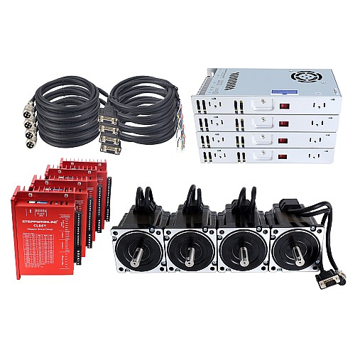 YS Series 4 Axis 4.30Nm(608.93oz.in) Nema 34 Closed Loop Stepper Kit w/ Power Supply - 4-CLYS48 | StepperOnline AU
