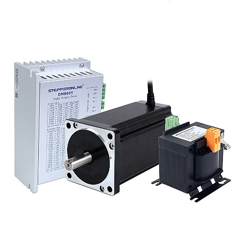 YS Series 1 Axis Stepper CNC Kit 12.0Nm(1699.34oz.in) Nema 34 Stepper Motor & Driver & AC Transformer - 1-DM860Y-TR120 | StepperOnline AU