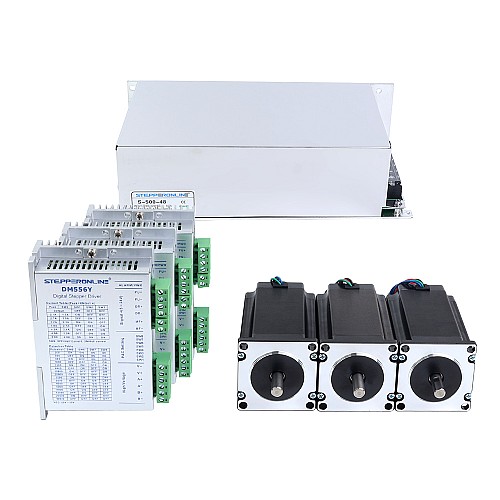 YS Series 3 Axis Stepper CNC Kit 3.00Nm(424.83oz.in) Nema 23 Stepper Motor & Driver & 48V Power Supply - 3-DM556Y-S30 | StepperOnline AU