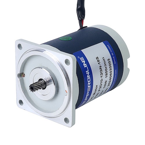 Brushed 12V 10W 0.21Nm(29.74oz.in) 360RPM w/ 5:1 Spur Gearbox DC Gear Motor - F2D10-12GN-18S/2GN5K | StepperOnline AU