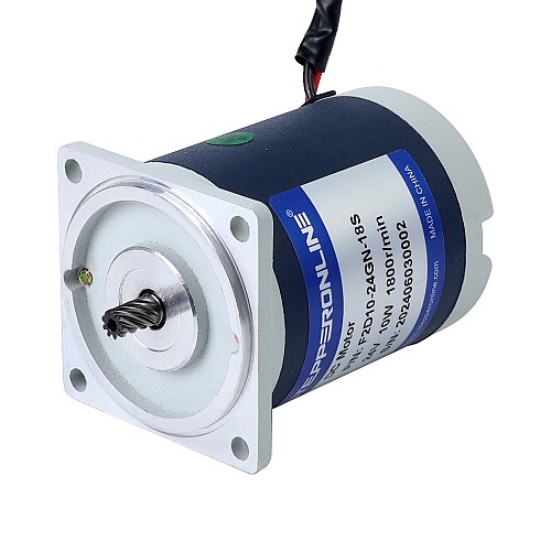 Brushed 24V 10W 1.93Nm(273.31oz.in) 36RPM w/ 50:1 Spur Gearbox DC Gear Motor - F2D10-24GN-18S/2GN50K | StepperOnline AU