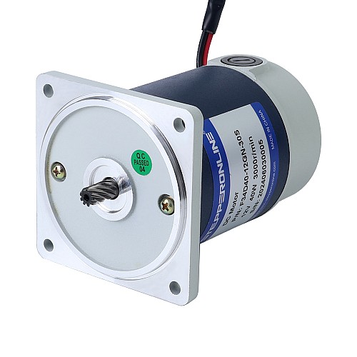 Brushed 12V 40W 0.96Nm(135.95oz.in) 200RPM w/ 15:1 Spur Gearbox DC Gear Motor - F34D40-12GN-30S/4GN15K | StepperOnline AU