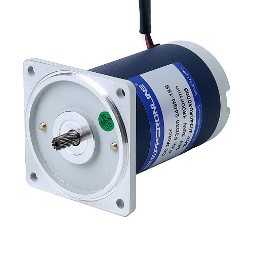 Brushed 24V 30W 1.60Nm(226.58oz.in) 120RPM w/ 15:1 Spur Gearbox DC Gear Motor - F3D30-24GN-18S/3GN15K | StepperOnline AU