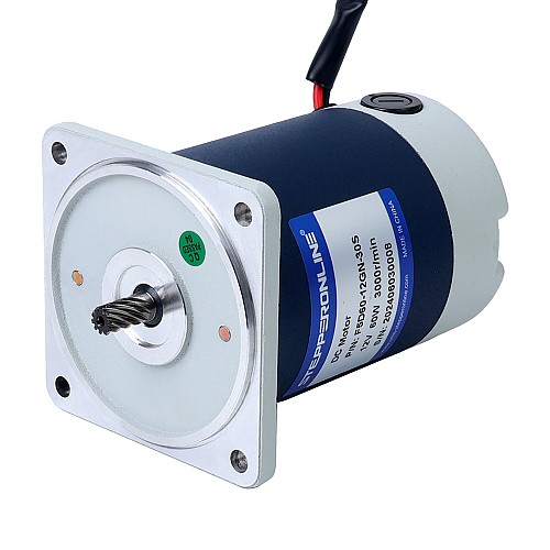 Brushed 12V 60W 0.77Nm(109.04oz.in) 600RPM w/ 5:1 Spur Gearbox DC Gear Motor - F5D60-12GN-30S/5GN5K | StepperOnline AU