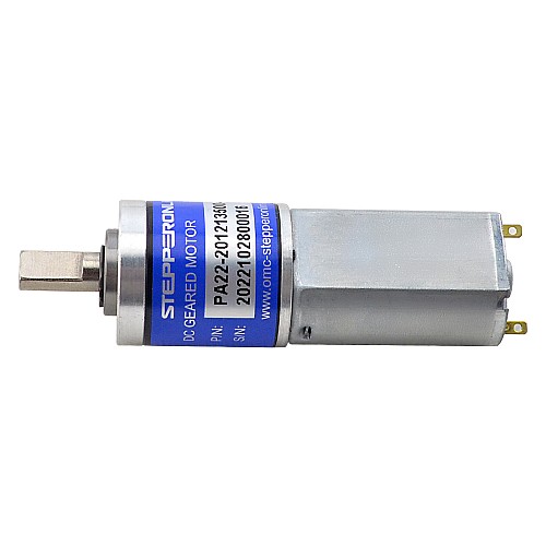 CN On Sale - Brushed 12V DC Gear Motor 0.19Kg.cm/656RPM w/ 16:1 Planetary Gearbox - CN-PA22-201213500-G16 | StepperOnline AU
