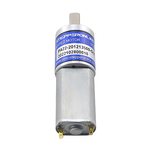 CN On Sale - Brushed 12V DC Gear Motor 0.19Kg.cm/656RPM w/ 16:1 Planetary Gearbox - CN-PA22-201213500-G16 | StepperOnline AU