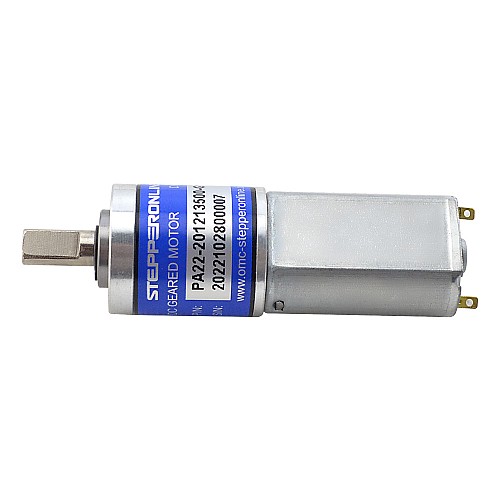 Brushed 12V DC Gear Motor 0.23Kg.cm/552RPM w/ 19:1 Planetary Gearbox - PA22-201213500-G19 | StepperOnline AU