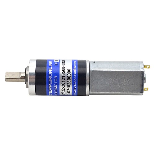 Brushed 12V DC Gear Motor 3.8Kg.cm/24.5RPM w/ 428.6:1 Planetary Gearbox - PA22-201213500-G429 | StepperOnline AU